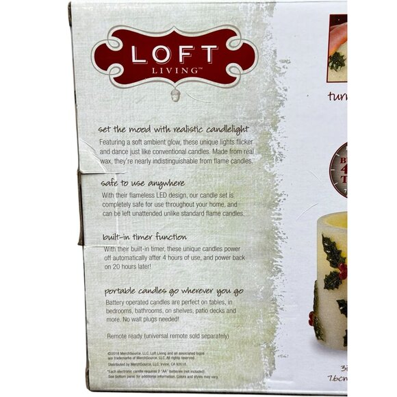 Loft Living 3 Piece LED Flameless Candle Set With Timer - Picture 10 of 13